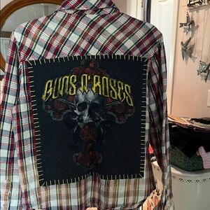 Band Camper Red and Blue Plaid Flannel Shirt